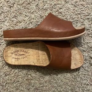 Kork-ease brown etiope leather Tutsi slide on’s, size 8.  Like brand new!